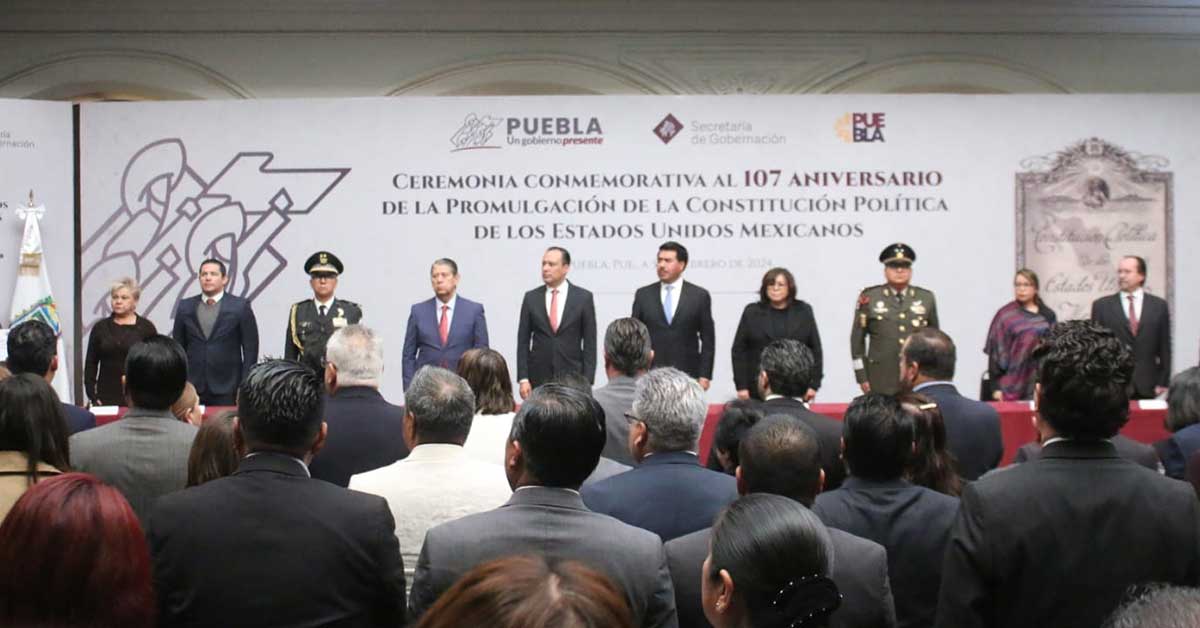 Conmemora Puebla 107 aniversario de la Promulgación de la Constitución