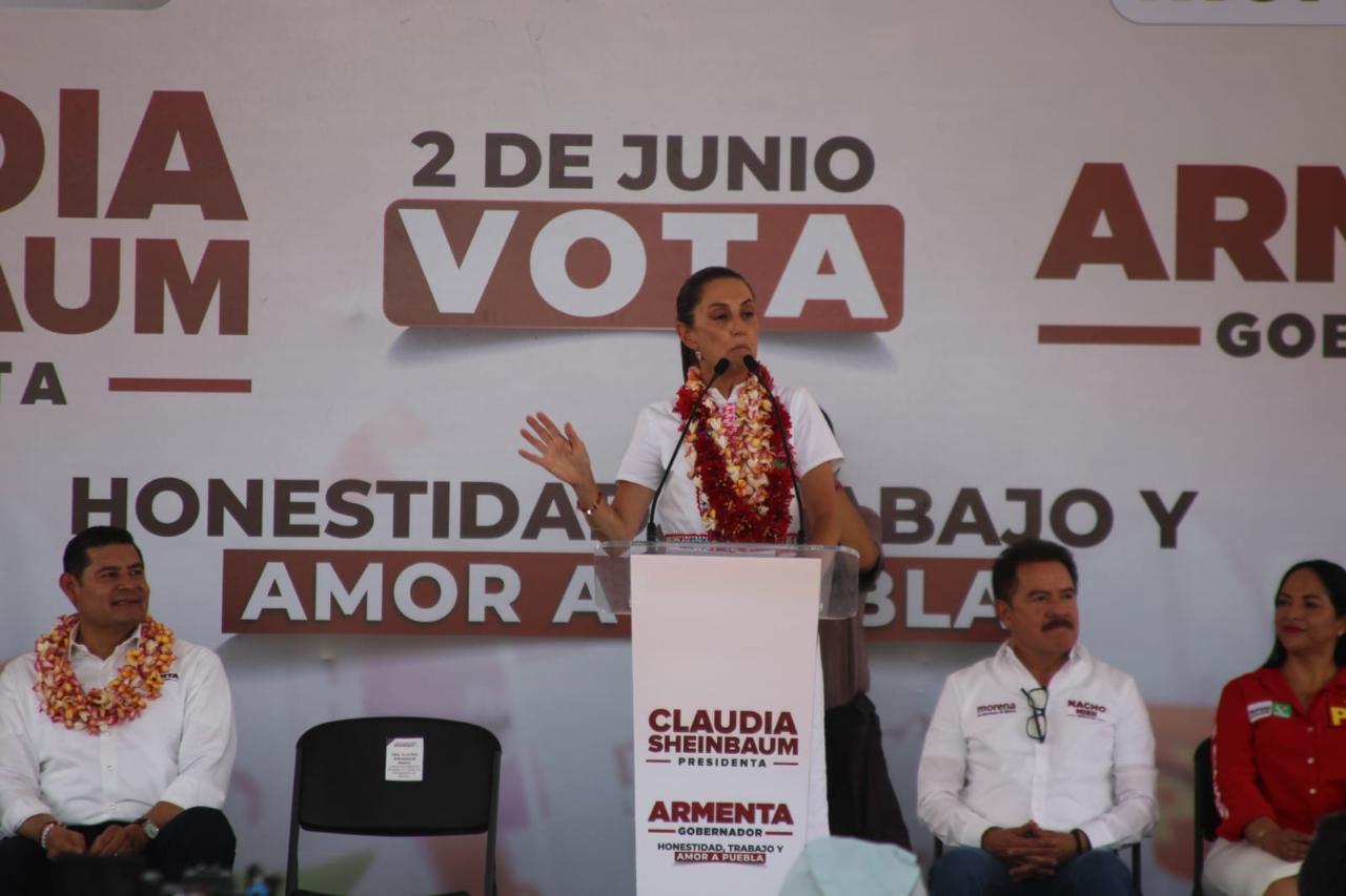 Cuestiona Sheinbaum uso de logotipo del INE en campaña de Gálvez