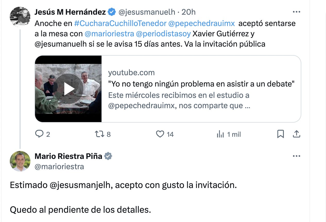Pepe Chedraui acepta debatir con Mario Riestra en programa de Internet