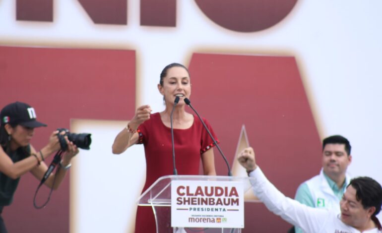 Cierra Sheinbaum, Armenta y Chedraui campaña en Puebla