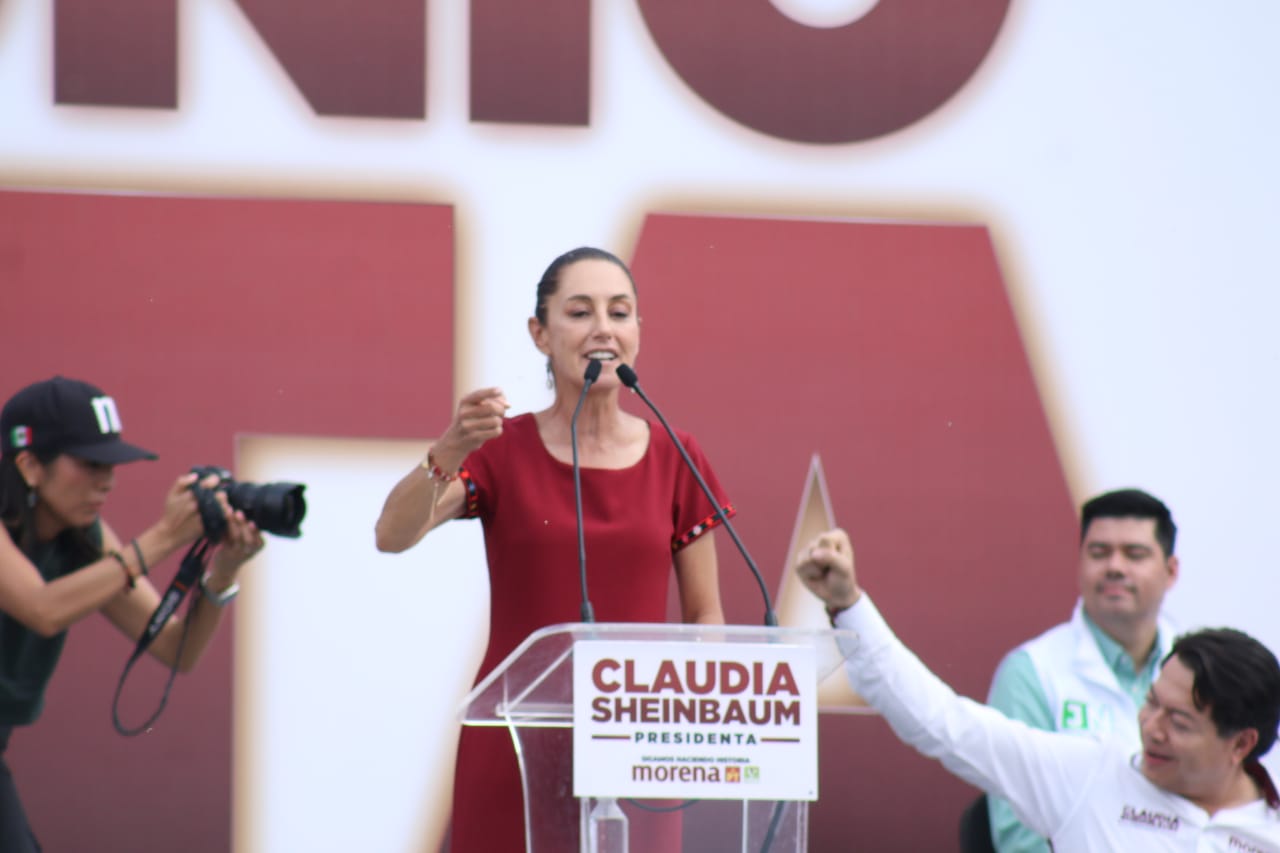 Cierra Sheinbaum, Armenta y Chedraui campaña en Puebla