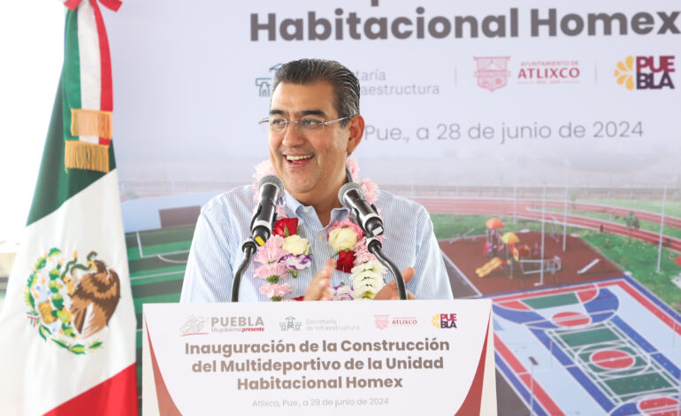 Impulsa gobierno de Puebla sana convivencia en la sociedad; inaugura Multideportivo en Atlixco