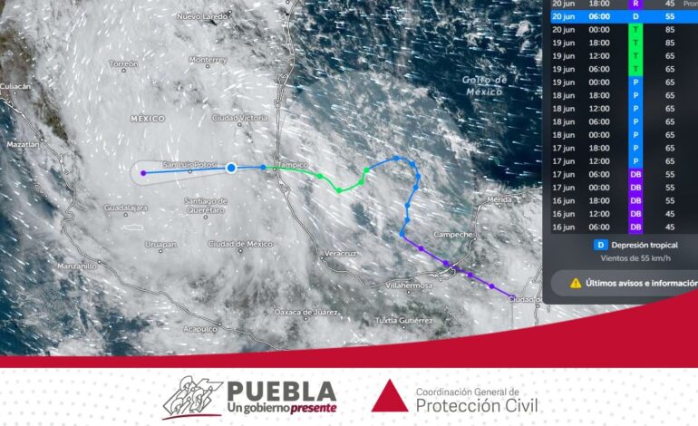 Gobernador descarta daños tras paso de tormenta tropical Alberto en Puebla