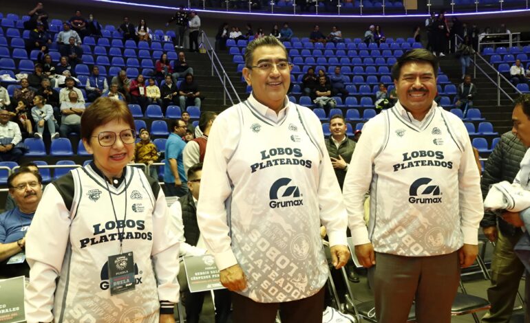 Asiste Sergio Salomón al arranque de la Liga Nacional de Baloncesto Profesional Varonil 2024