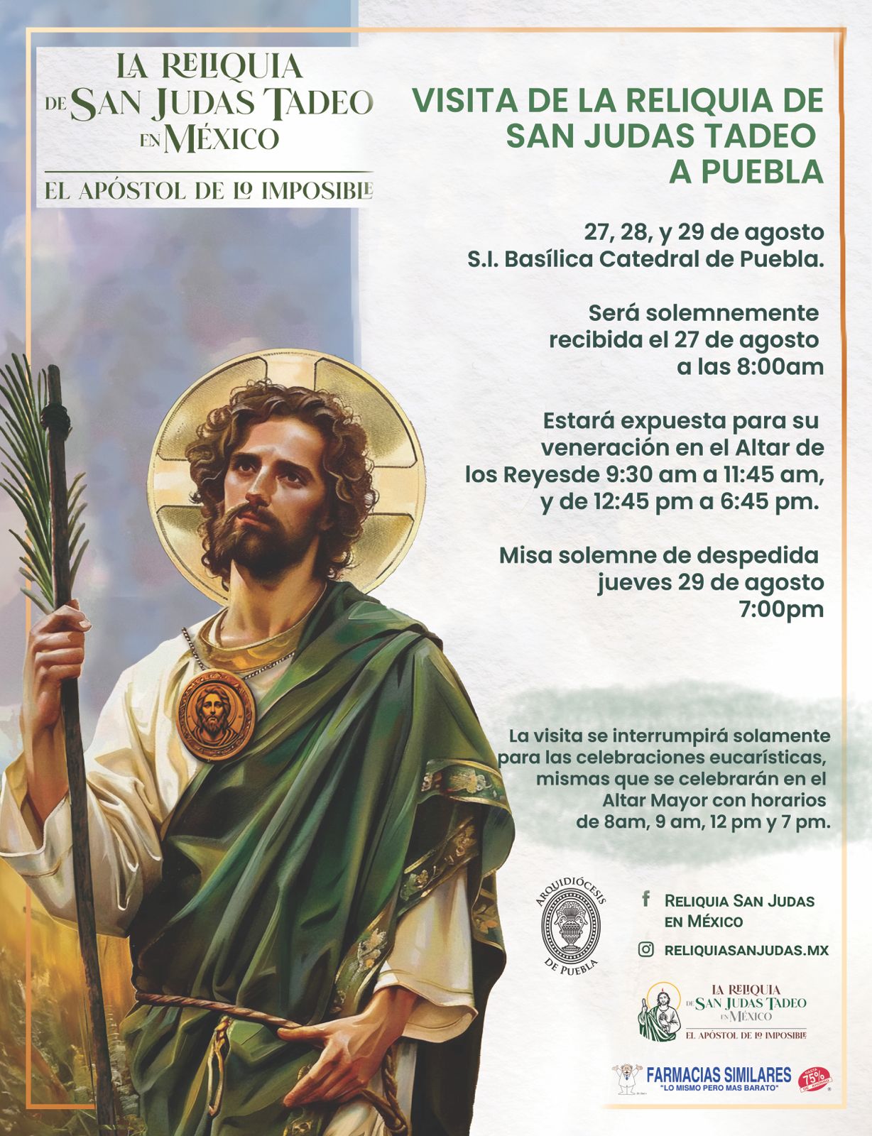 Exhibirán reliquias de San Judas Tadeo