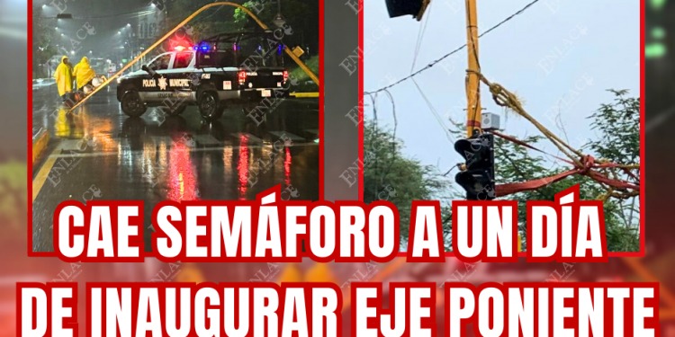 Cae semáforo a un día de inaugurar Eje Poniente