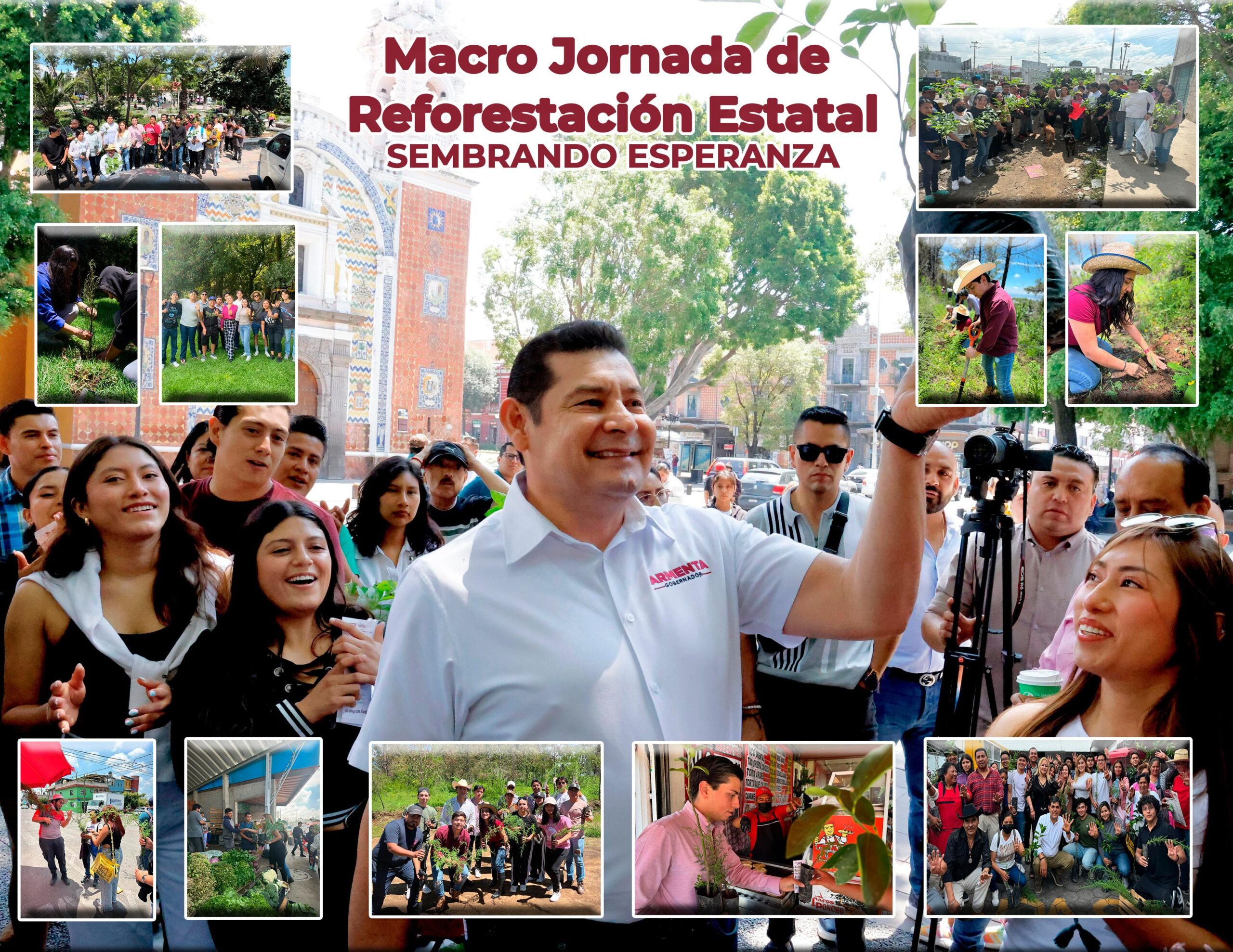 Armenta realiza jornada de reforestación en 7 lugares