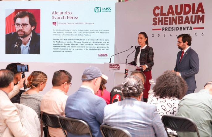 Presenta Claudia Sheinbaum a Alejandro Sverch Pérez como titular de IMSS-Bienestar