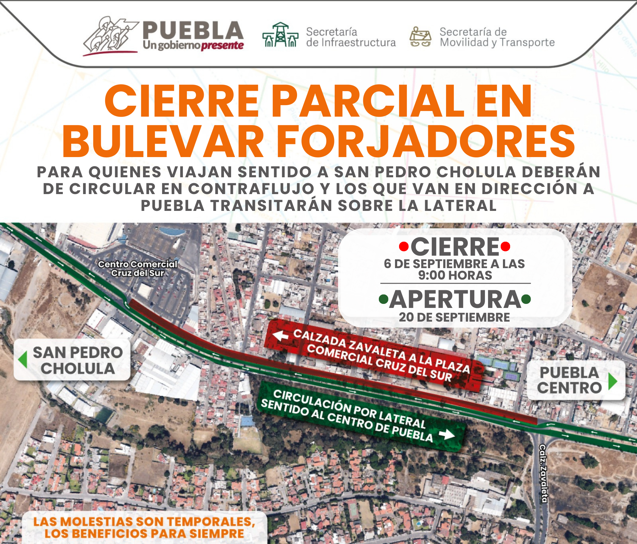 Por rehabilitación, cerrarán tramo en Bulevar Forjadores