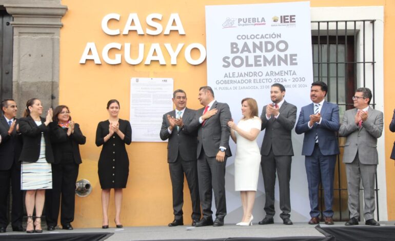 Ratifica IEE triunfo de Alejandro Armenta con colocación de bandos solemnes