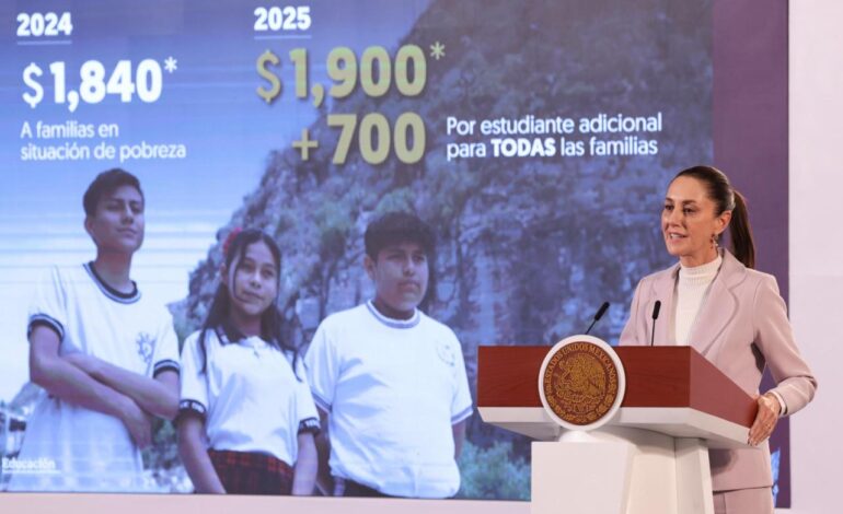 Presidenta Sheinbaum anuncia nueva beca universal para estudiantes de educación básica