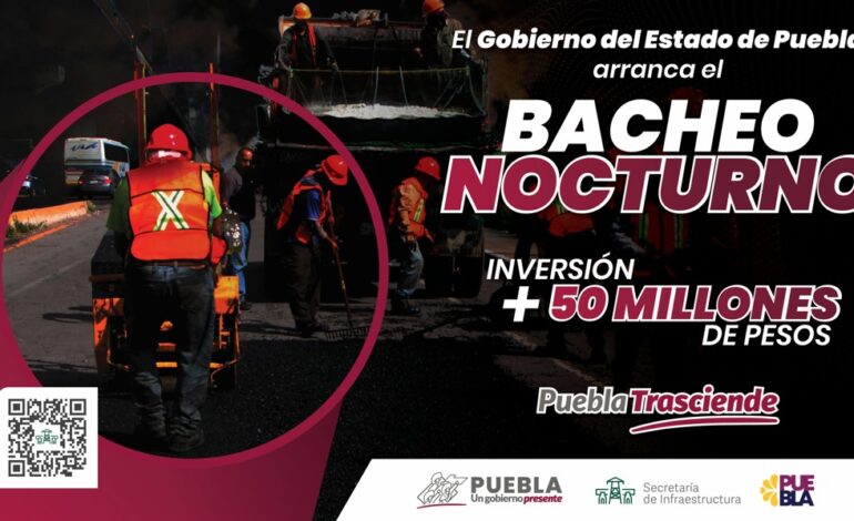 Arrancará gobierno Estatal programa de “Bacheo Nocturno”