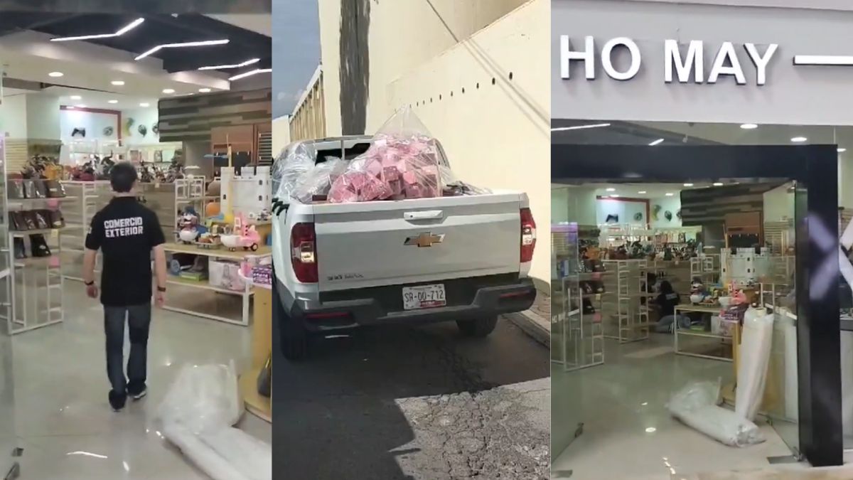 En Plaza Cristal, Comercio Exterior decomisó artículos de un local de productos chinos