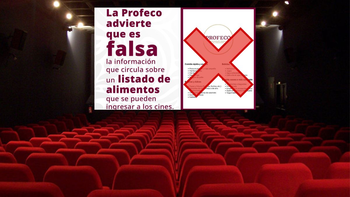 Desmiente Profeco lista de alimentos permitidos para ingresar a cines