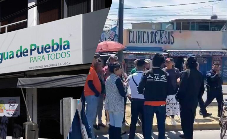 Manifestantes cerraron la 11 Sur por falta de suministro de Agua de Puebla