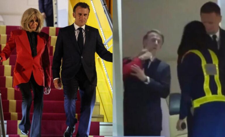 Ni el presidente se salva: Macron es abofeteado por su esposa