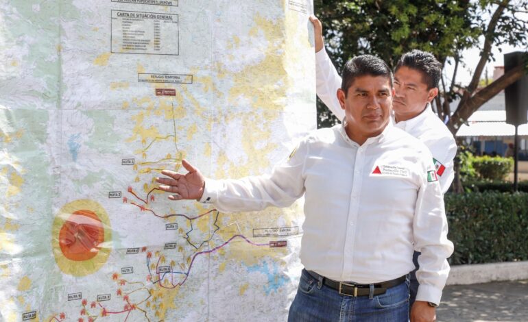 Gobierno de Puebla refuerza rutas de evacuación del Popocatépetl