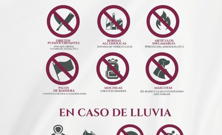 Estos son los objetos que no podrás ingresar al Grito de Independencia