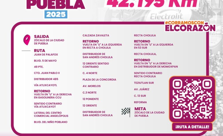 Puebla en el panorama internacional con Maratón 2025, fiesta deportiva familiar