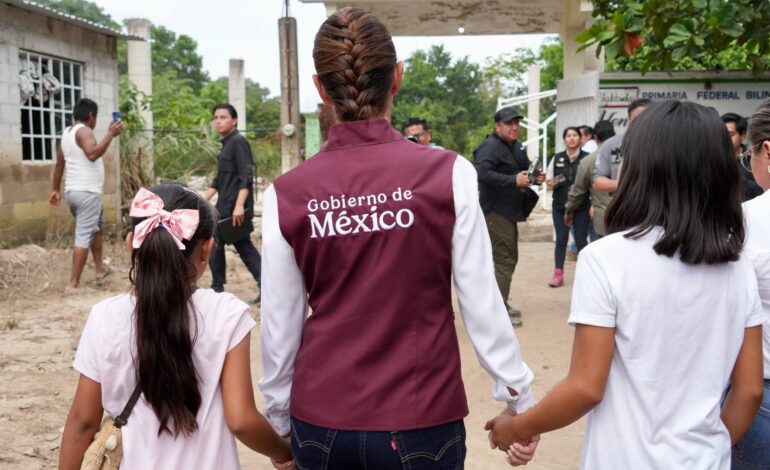Estaremos hasta el último momento», presidenta Sheinbaum supervisa trabajos en Pantepec
