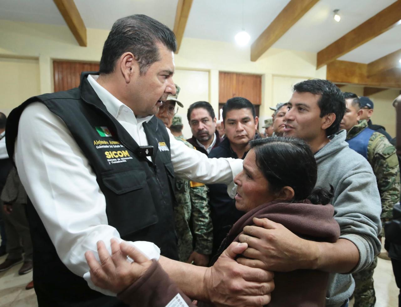 En coordinación, órdenes de gobierno supervisan atención a afectados por lluvias en Puebla