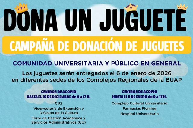 Convoca la BUAP a sumarse a la campaña “Dona un juguete”