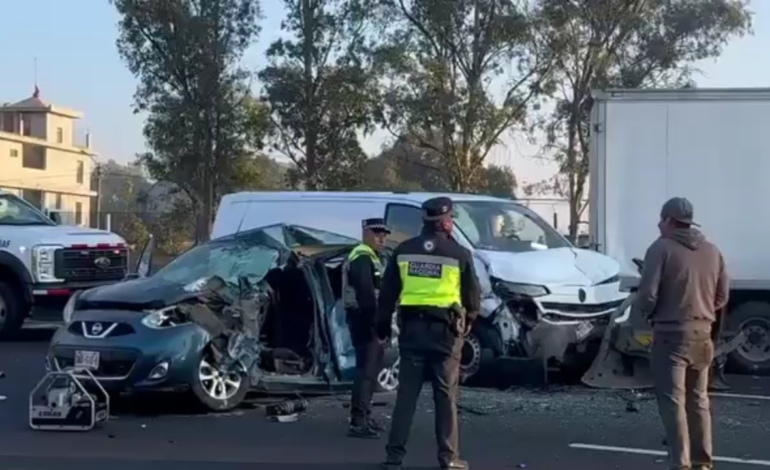 Choque múltiple en la México – Puebla; Una persona resultó herida de gravedad
