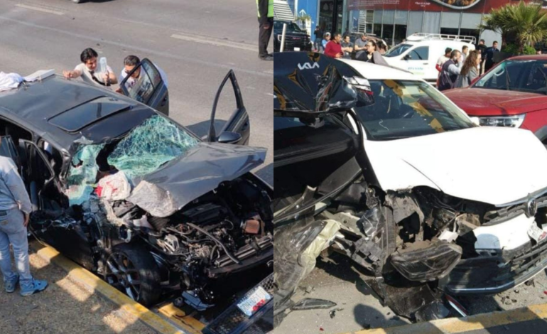 Una carambola sobre vía Atlixcayotl deja una víctima fatal y 9 lesionados