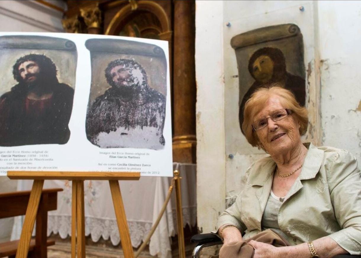 Muere Cecilia Giménez, la restauradora cuya intervención del ‘Ecce Homo’ convirtió a Borja en un fenómeno mundial