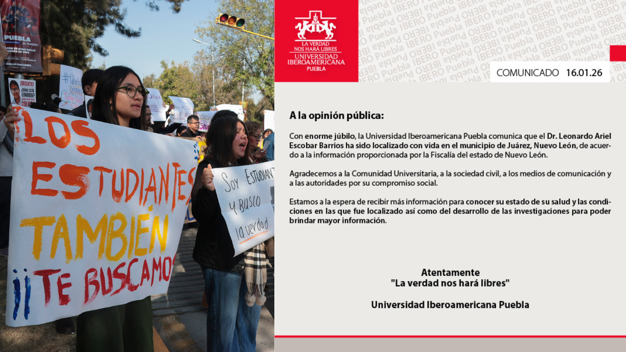 El profesor de la IBERO desaparecido en Nuevo León ha sido localizado con vida