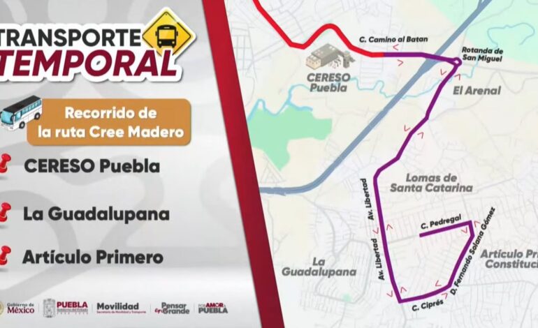 El gobierno del Estado de Puebla habilitará servicio de transporte publico temporal en colaboración con ADO Y Estrella Roja
