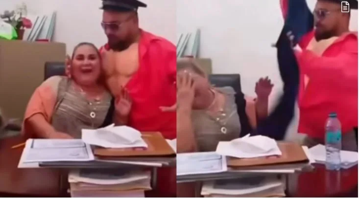 Regidora de San Luis Potosí celebra cumpleaños con striptease en horario de oficina
