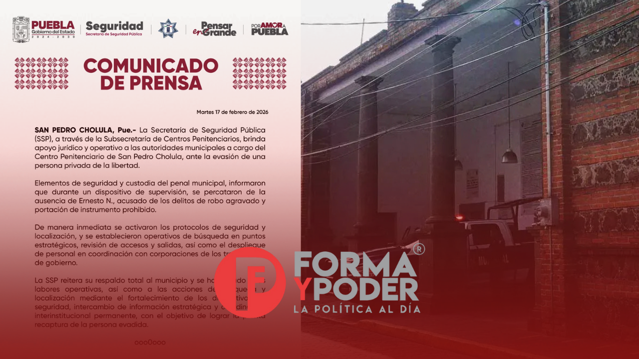 Escapa reo del Centro Penitenciario de San Pedro Cholula