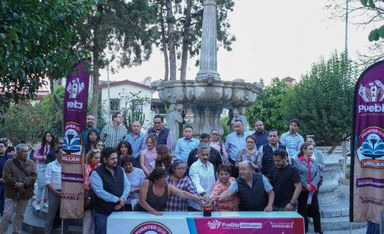 Entrega Gobierno de Pepe Chedraui mantenimiento integral de la fuente del Parque Habana