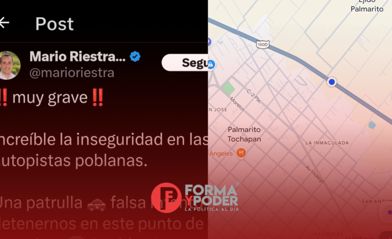 Dirigente del PAN en Puebla denuncia intento de asalto por una patrulla falsa en la autopista Puebla–Veracruz