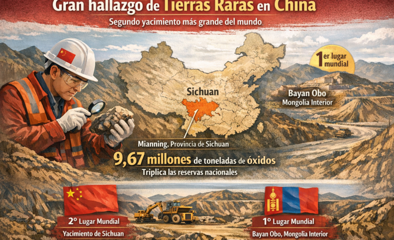 China refuerza su dominio global con el hallazgo del segundo mayor yacimiento de tierras raras