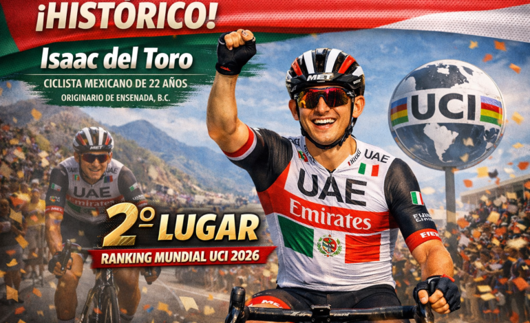 Histórico: Isaac del Toro en segundo lugar del ranking mundial de la UCI 2026