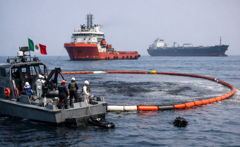 Investigan a 13 buques por derrame de hidrocarburo en el Golfo de México