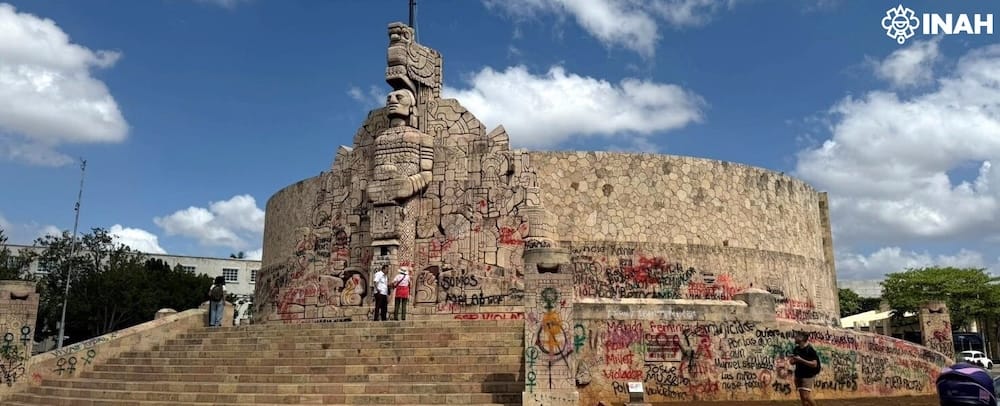 INAH diagnostica daños en monumentos del Paseo de Montejo tras movilizaciones del 8M