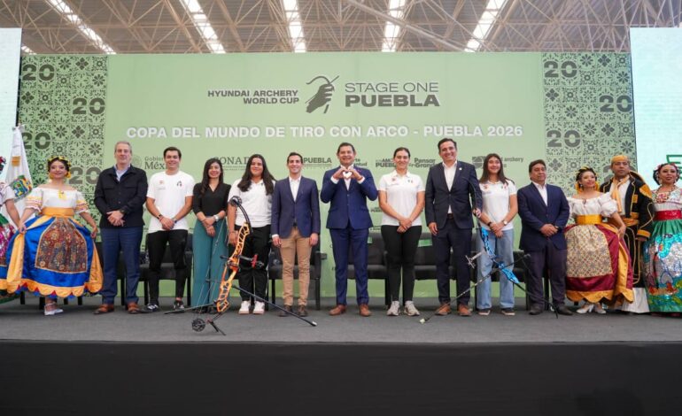 Presentan Armenta y Chedraui la Copa del Mundo de Tiro con Arco Puebla 2026