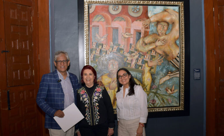 BUAP recibe en donación pintura del artista José Bayro