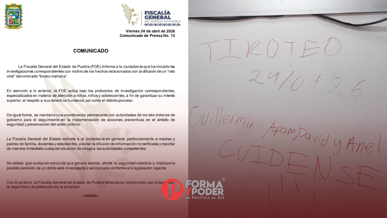FGE de Puebla investiga amenazas de tiroteos en escuelas como parte de reto viral