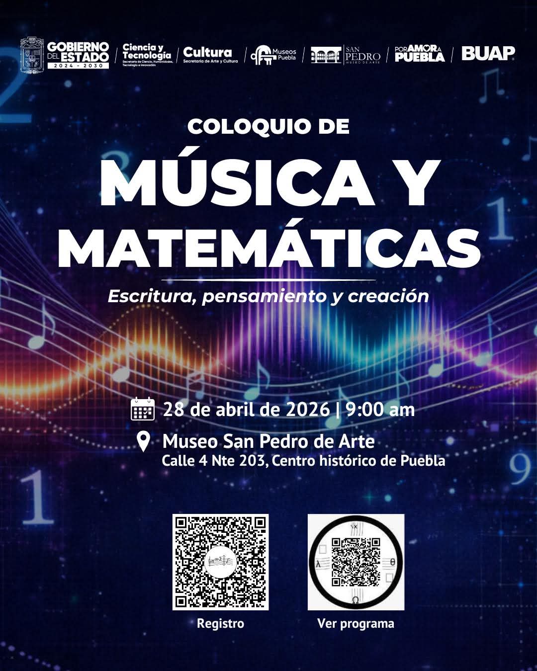 Coloquio une música y matemáticas en Puebla