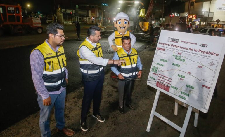 Avanzan trabajos de rehabilitación de la Diagonal Defensores de la República