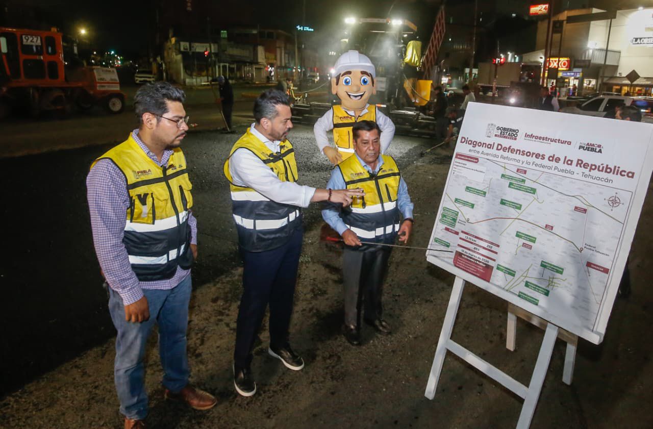 Avanzan trabajos de rehabilitación de la Diagonal Defensores de la República