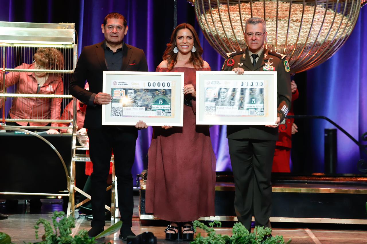 Alejandro Armenta encabeza el sorteo de la Lotería Nacional conmemorativo al 164 aniversario de la batalla de Puebla