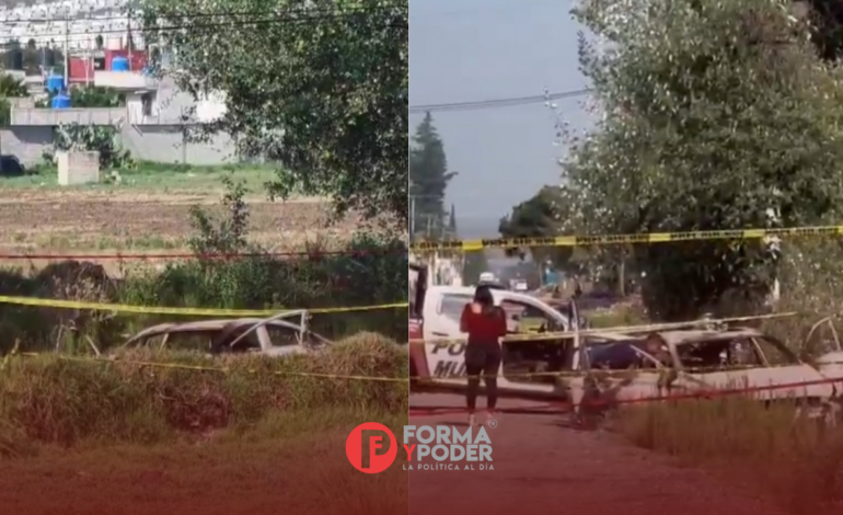 Localizan a una persona calcinada en el interior de un auto en la colonia El Carmen, en Amozoc