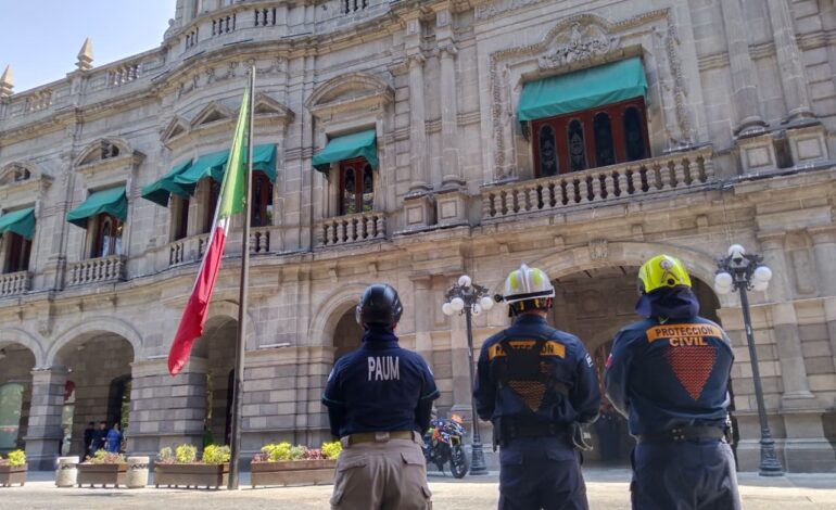 Ayuntamiento de Puebla participa en el 1er. Simulacro Nacional 2026 en el Centro Histórico