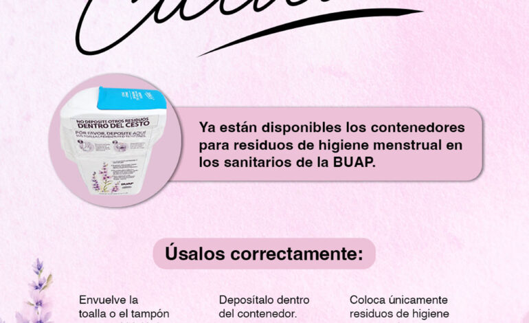 BUAP instalará más de 200 contenedores en baños femeninos en CU y CU2