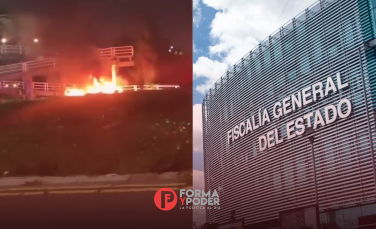 FGE investiga el hallazgo de un cuerpo sin vida en auto incendiado sobre Periférico Ecológico
